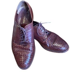 Stephane Kelian VINTAGE woven leather loafers Oxford lace up Women’s Sz 6.5